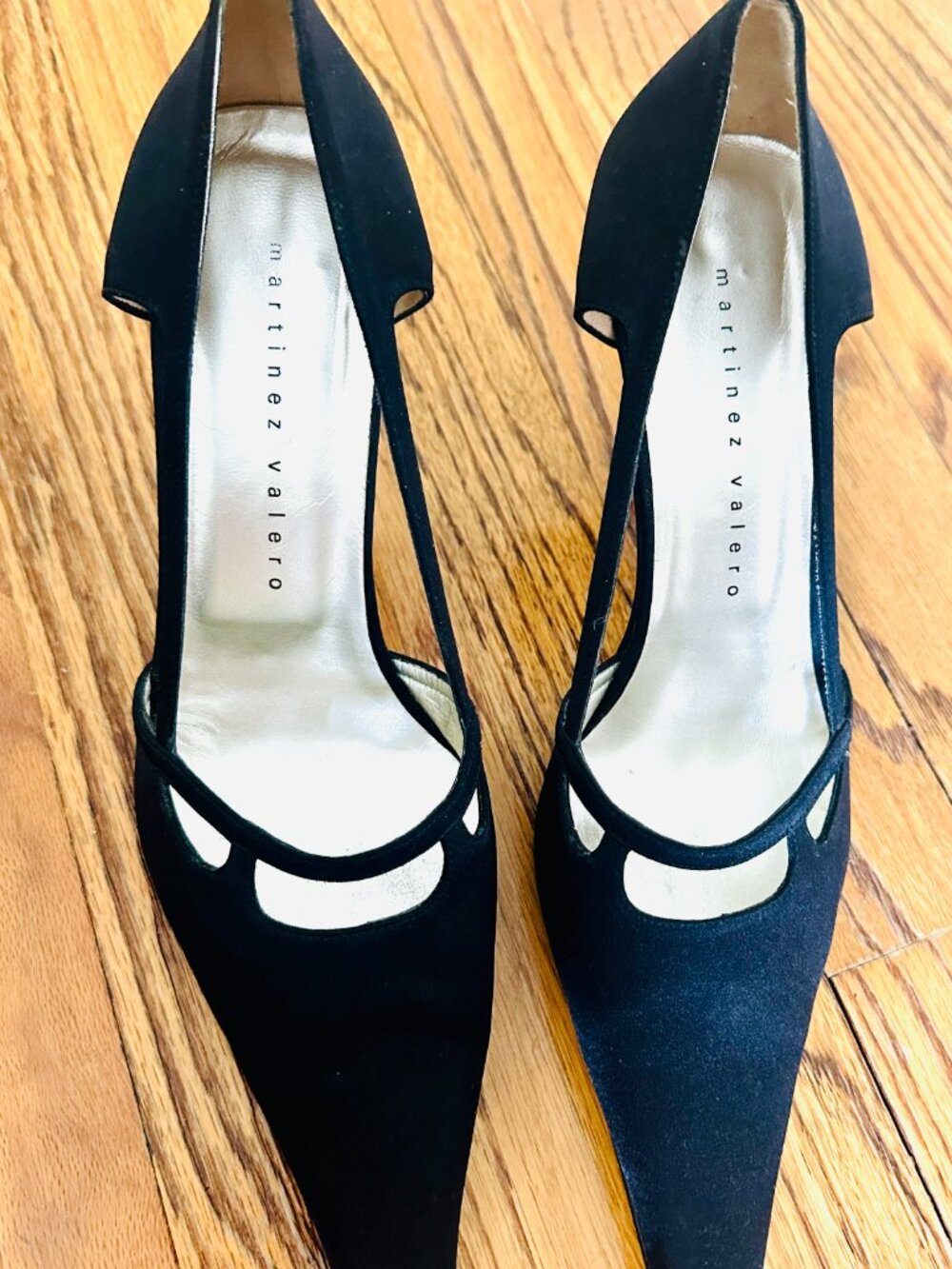 Martinez Valero Black Satin Leather Sole and Lining Made in Spain Size 9.5
